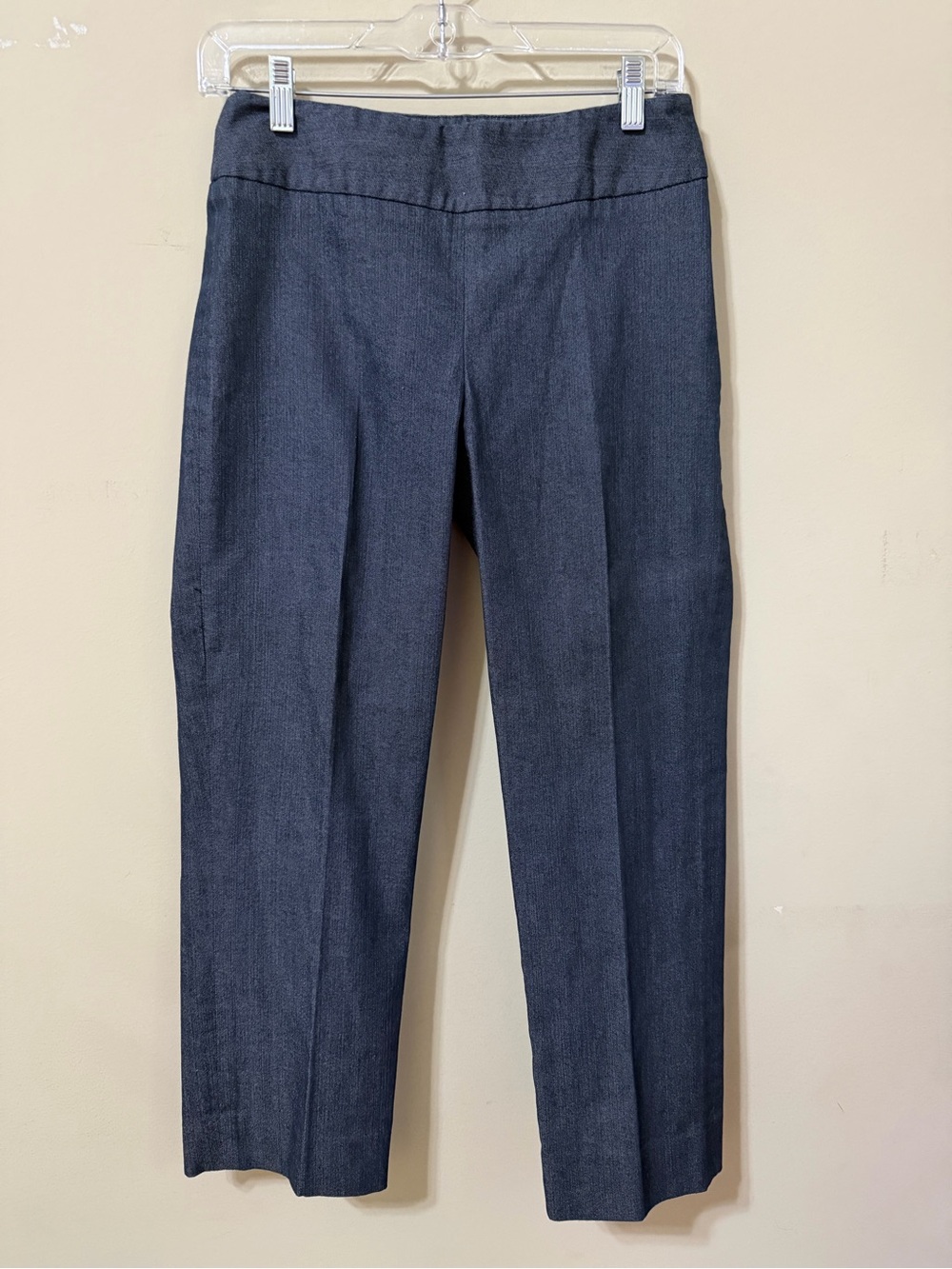 Harold’s 2 women’s denim Dress Pants Classic Straight Fit side zip wide leg euc